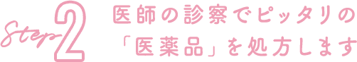 step2 医師の診察でぴったりの医薬品を処方します