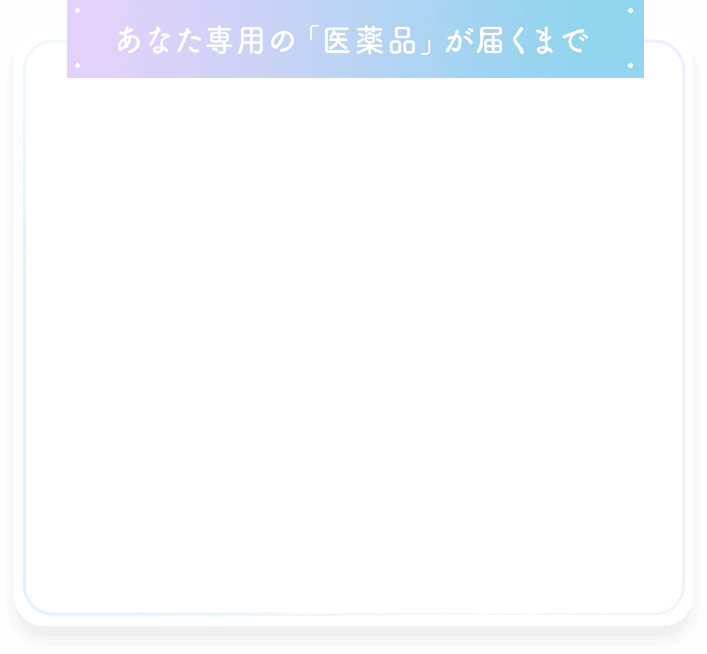 あなた専用の医薬品が届くまで